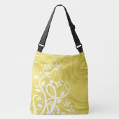Klassieke Krullen Over Gele Kunst Crossbody Tas (Voorkant)