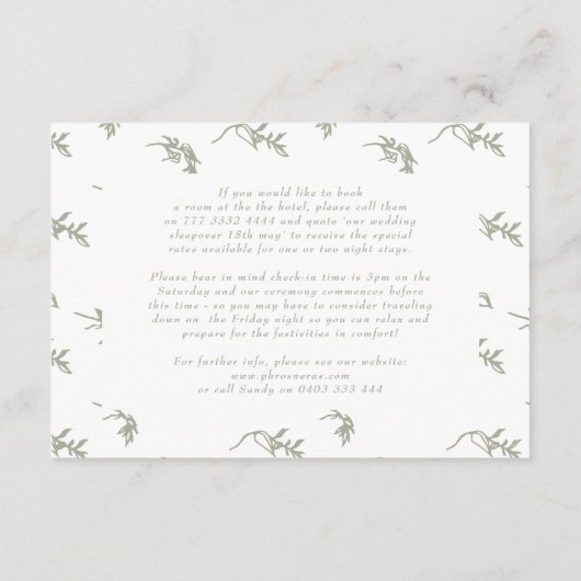 klassieke  kuif Sage Groene info details Informatiekaartje (Achterkant)