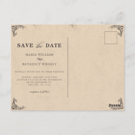  klassieke kunst bruiloft briefkaart (Achterkant)