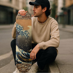 Klassieke Kunst De Grote Golf Japanse Kunstenaar O Persoonlijk Skateboard