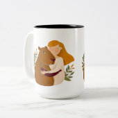 Klassieke kunst geïnspireerde Capybara-Mok Tweekleurige Koffiemok (Voorkant links)