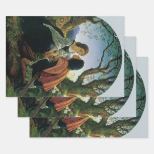 Klassieke kunst, Geliefden bij schemering, Sir Jos Inpakpapier Vel