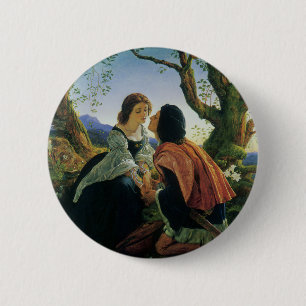 Klassieke kunst, Geliefden bij schemering, Sir Jos Ronde Button 5,7 Cm