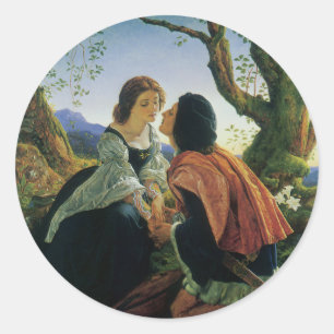 Klassieke kunst, Geliefden bij schemering, Sir Jos Ronde Sticker