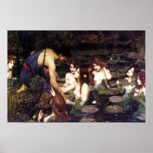 Klassieke kunst John W. Waterhouse Hylas en Nimfen Poster