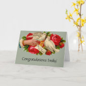 Klassieke Kunst van Oude Vogels en Victoriaanse Li Kaart (Gele Bloem)