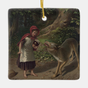 Klassieke kunst van Roodkapje sprookje Keramisch Ornament