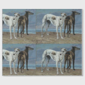 Klassieke kunst van twee greyhounds cadeaupapier (Vlak)