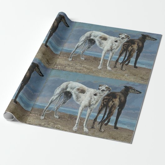 Klassieke kunst van twee greyhounds cadeaupapier (Uitgerold)