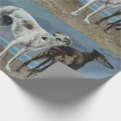 Klassieke kunst van twee greyhounds cadeaupapier (Hoek)