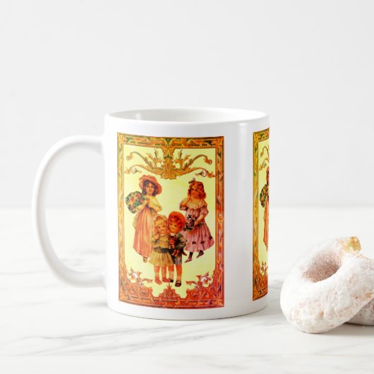 Klassieke Kunst Victoriaanse Kinderen  Koffiemok (Met donut)