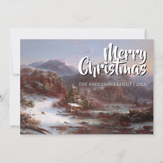 Klassieke Kunst Vrolijk Kerstfeest Winter Gignoux Feestdagenkaart (Voorkant)