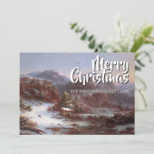 Klassieke Kunst Vrolijk Kerstfeest Winter Gignoux Feestdagenkaart (Staand voorkant)