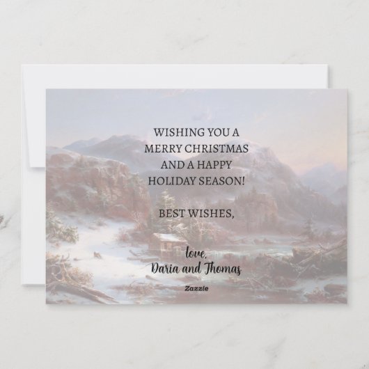 Klassieke Kunst Vrolijk Kerstfeest Winter Gignoux Feestdagenkaart (Achterkant)