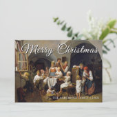 Klassieke Kunst Vrolijk Kerstmismorgen Waldmüller Feestdagenkaart (Staand voorkant)