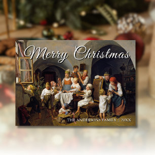 Klassieke Kunst Vrolijk Kerstmismorgen Waldmüller Feestdagenkaart