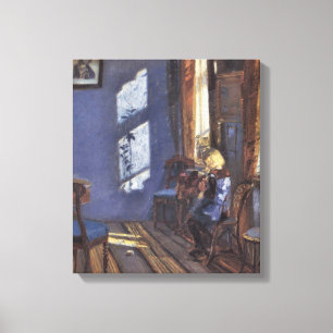 Klassieke Kunst, Zonneschijn in de Blauwe Kamer do Canvas Afdruk