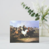 Klassieke kunsten die paarden runnen briefkaart (Staand voorkant)