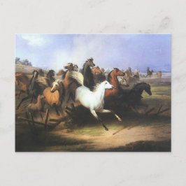 Klassieke kunsten die paarden runnen briefkaart