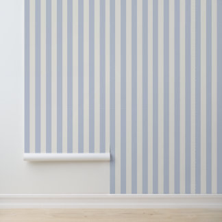 Klassieke Kust Chic Lichtblauw Witte Strepen Behang