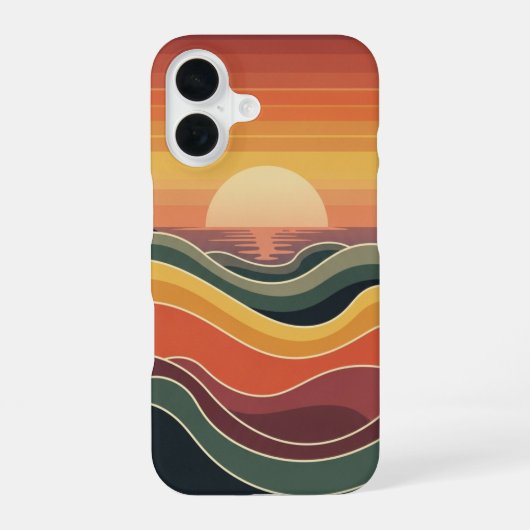Klassieke Kust Zonsondergang iPhone 16 Hoesje (Achterkant)