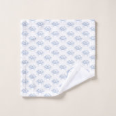 Klassieke Kustblauwe en witte krabben Monogram Bad Handdoek (Wasdoekje)