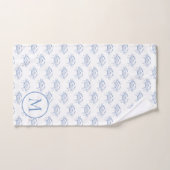 Klassieke Kustblauwe en witte krabben Monogram Bad Handdoek (Handdoek)