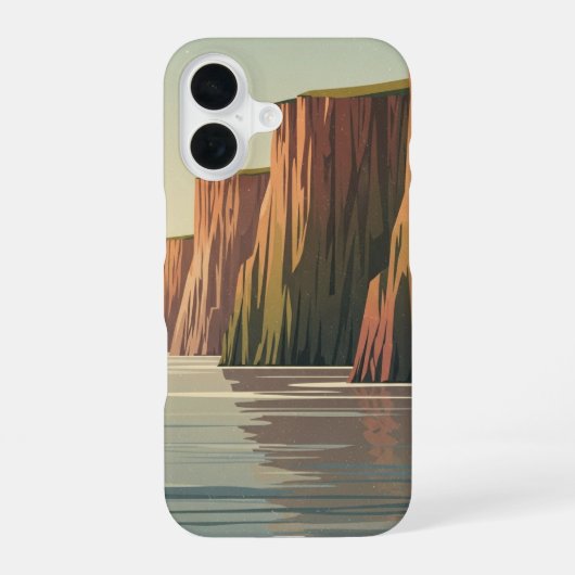 Klassieke Kustkliffen iPhone 16 Hoesje (Achterkant)