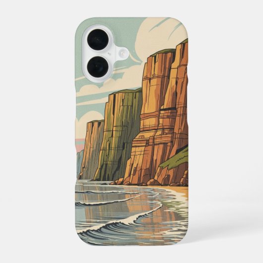 Klassieke Kustkliffen iPhone 16 Hoesje (Achterkant)
