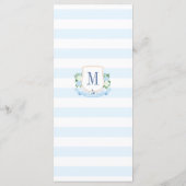 Klassieke Kustmonogram Huwelijksreceptie Menu (Achterkant)