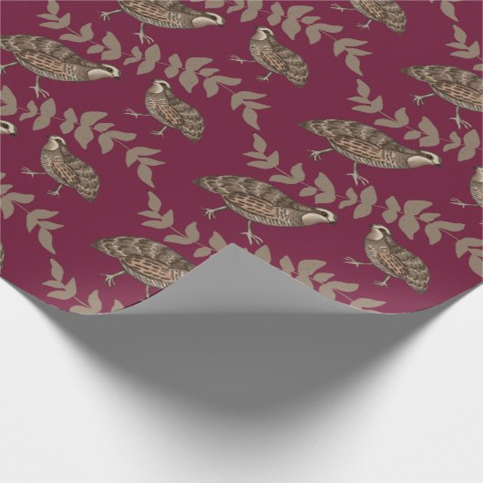 Klassieke kwartel op wijn cadeaupapier (Hoek)