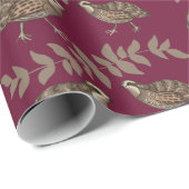 Klassieke kwartel op wijn cadeaupapier (Rol Hoek)