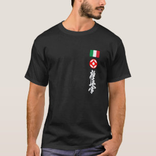 Klassieke Kyokushin Italië Karate Italiaanse vlag T-shirt