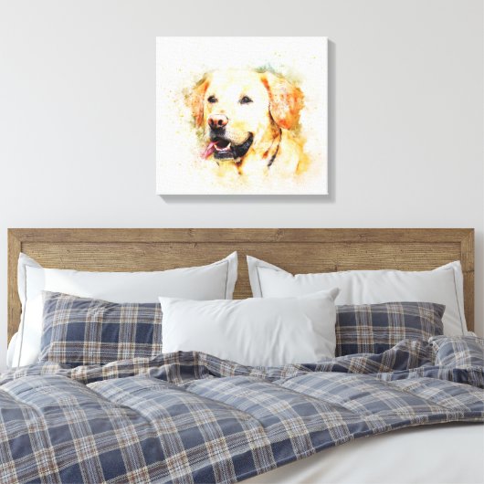 Klassieke labrador Retriever Dog Art-portret Canvas Afdruk (Insitu (Slaapkamer))