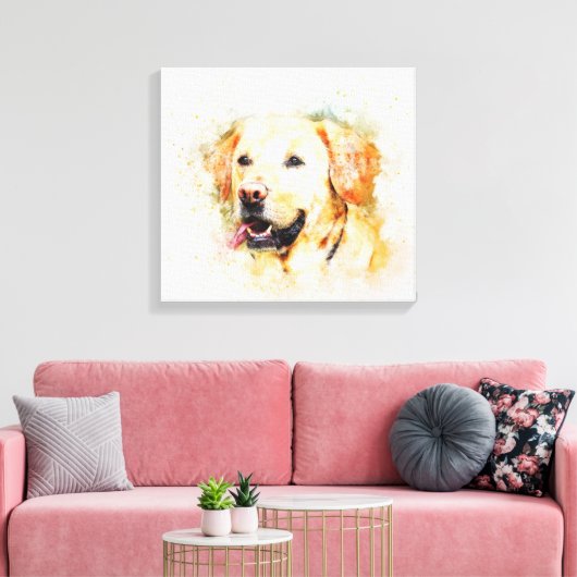 Klassieke labrador Retriever Dog Art-portret Canvas Afdruk (Insitu (Woonkamer))