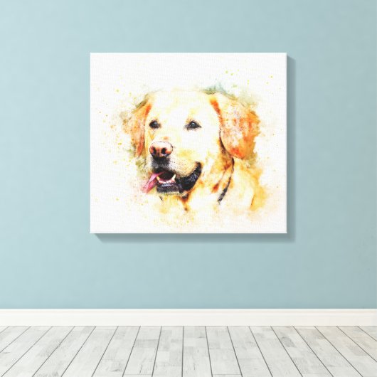 Klassieke labrador Retriever Dog Art-portret Canvas Afdruk (Insitu (Houten vloer))