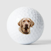 Klassieke Labrador Retriever Illustratie Golfballen (Voorkant)
