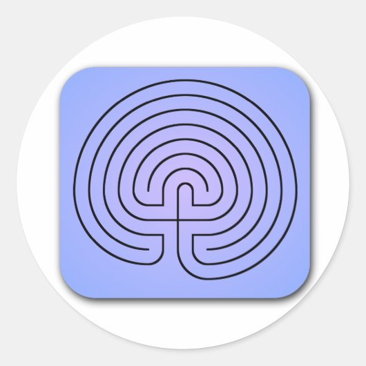 Klassieke labyrint ronde sticker (Voorkant)