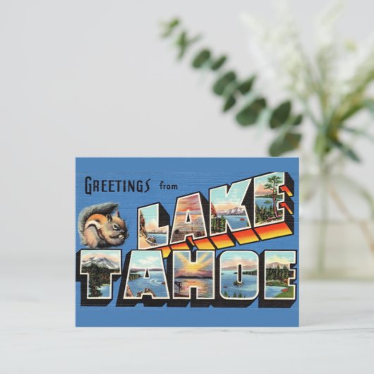 Klassieke Lake Tahoe Groet Briefkaart (Staand voorkant)