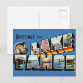Klassieke Lake Tahoe Groet Briefkaart (Voorkant / Achterkant)