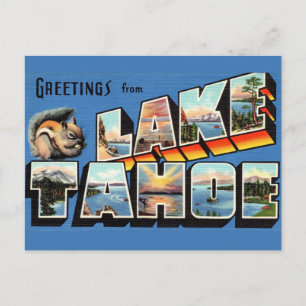 Klassieke Lake Tahoe Groet Briefkaart