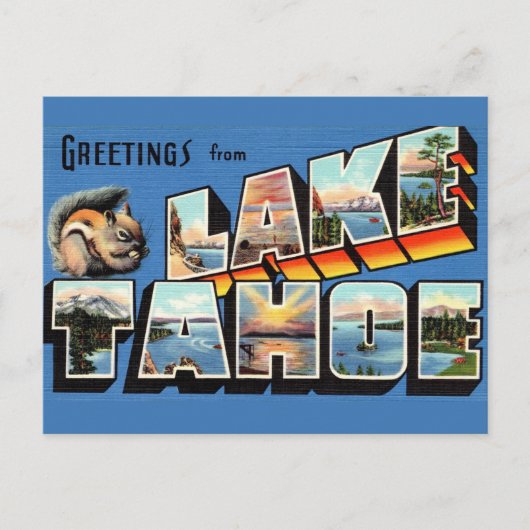 Klassieke Lake Tahoe Groet Briefkaart (Voorkant)