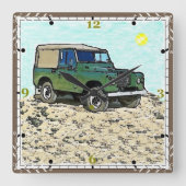 Klassieke Land Rover vierkante klok (Voorkant)