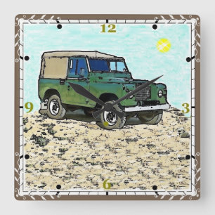 Klassieke Land Rover vierkante klok
