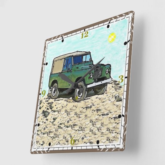 Klassieke Land Rover vierkante klok (Hoek)