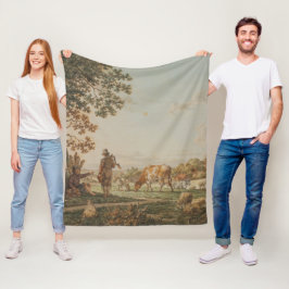 Klassieke landelijke landschapskunst fleece deken
