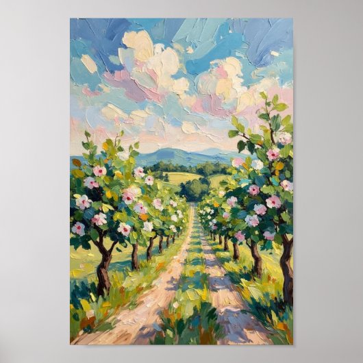 Klassieke landschapskunst van boomgaardbloesem poster (Voorkant)