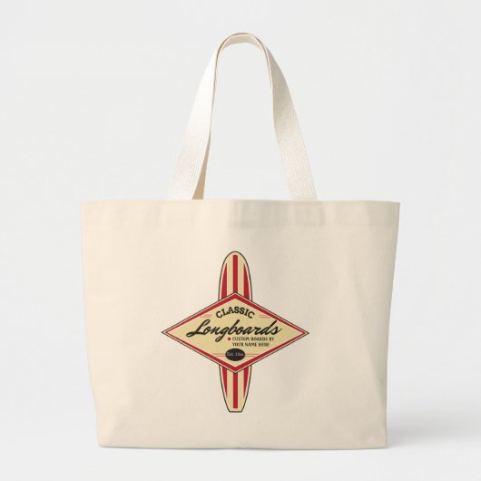  klassieke langplanken gemaakt door Jouw naam Grote Tote Bag (Voorkant)