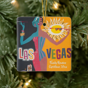 Klassieke Las Vegas gokken reisposter kunst Keramisch Ornament