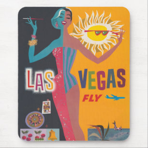 Klassieke Las Vegas gokken reisposter kunst Muismat